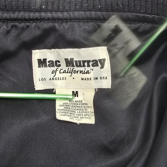 Mac Murray Varsity Jacket Size M Pepsi Logo Y2K Wool Leather Sleeves - Picture 6 of 7